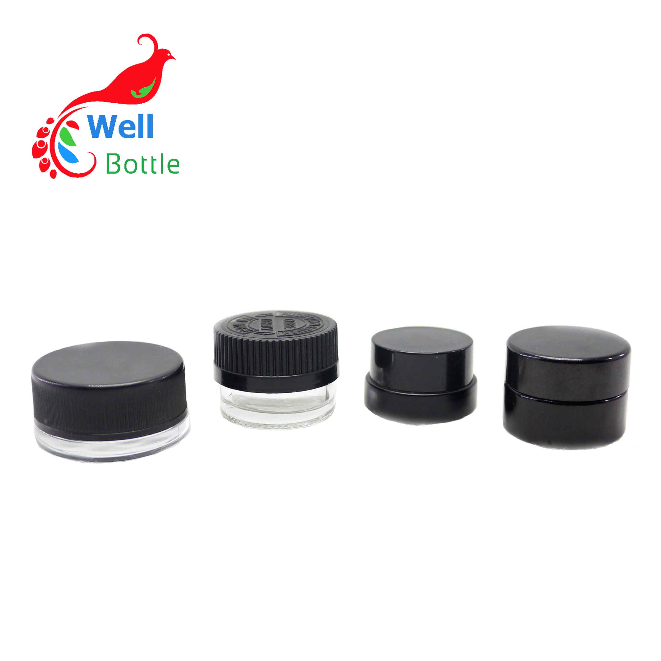 MINI luxury glass jars 5g cosmetic jar with child proof for CBD cream cosmetic CP-28E