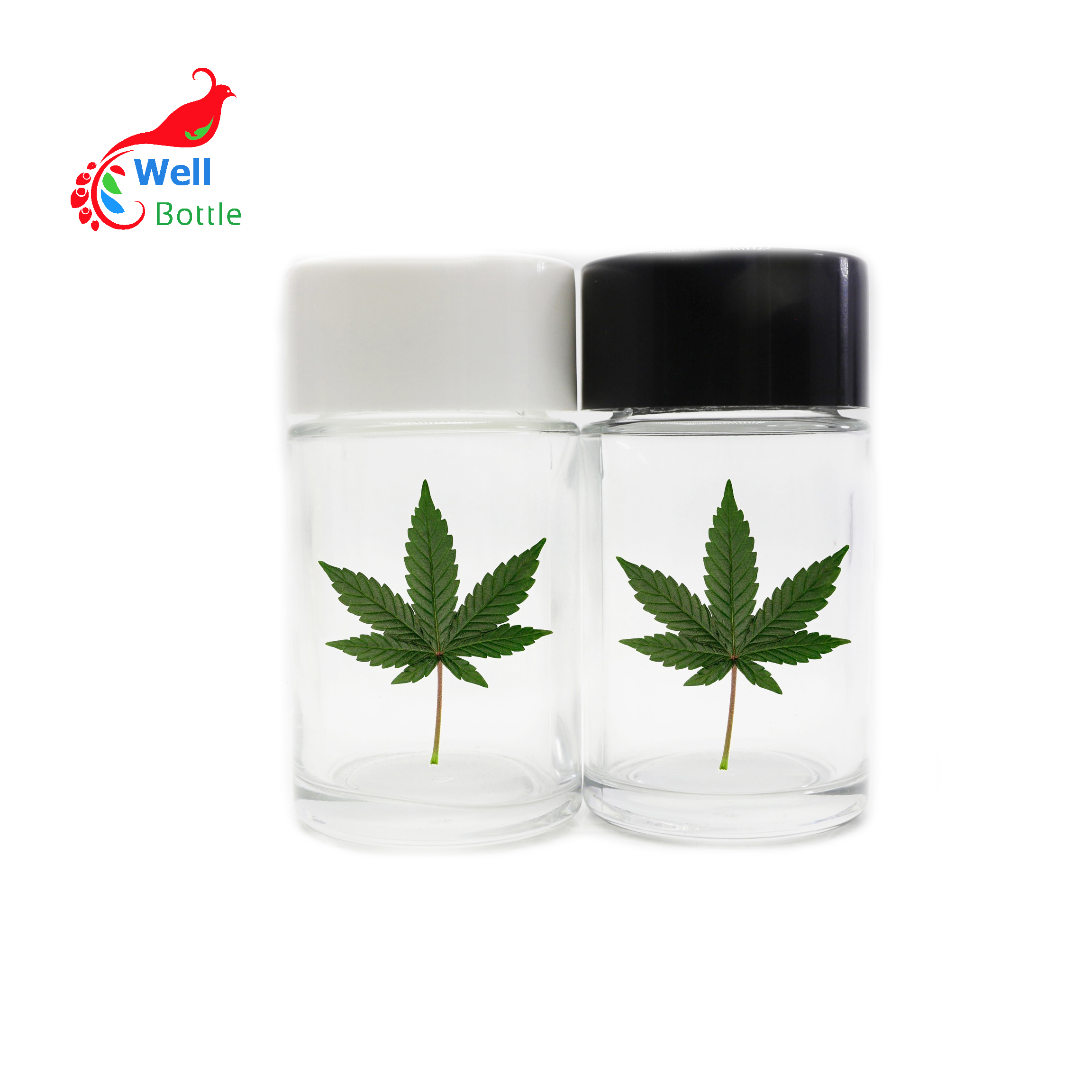 MINI luxury glass jars 5g cosmetic jar with child proof for CBD cream cosmetic CP-28E