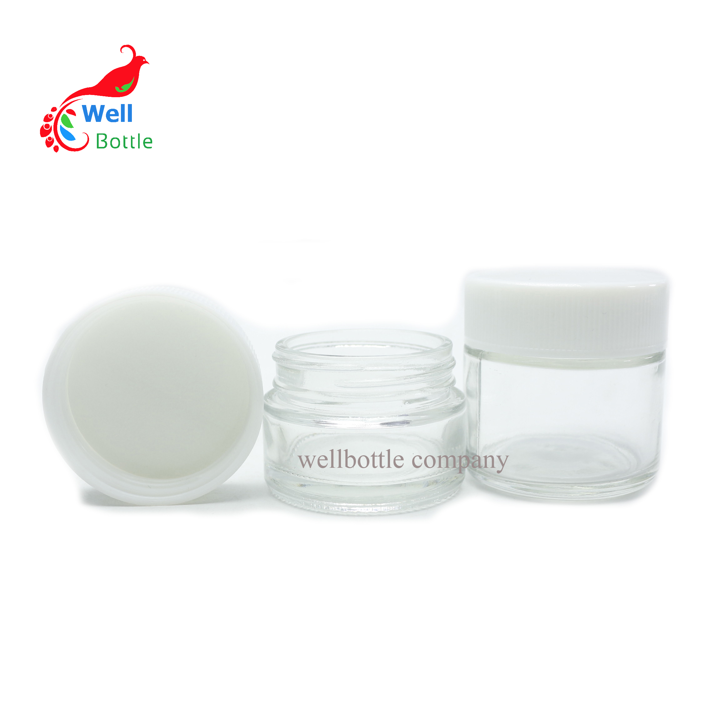 MINI luxury glass jars 5g cosmetic jar with child proof for CBD cream cosmetic CP-28E