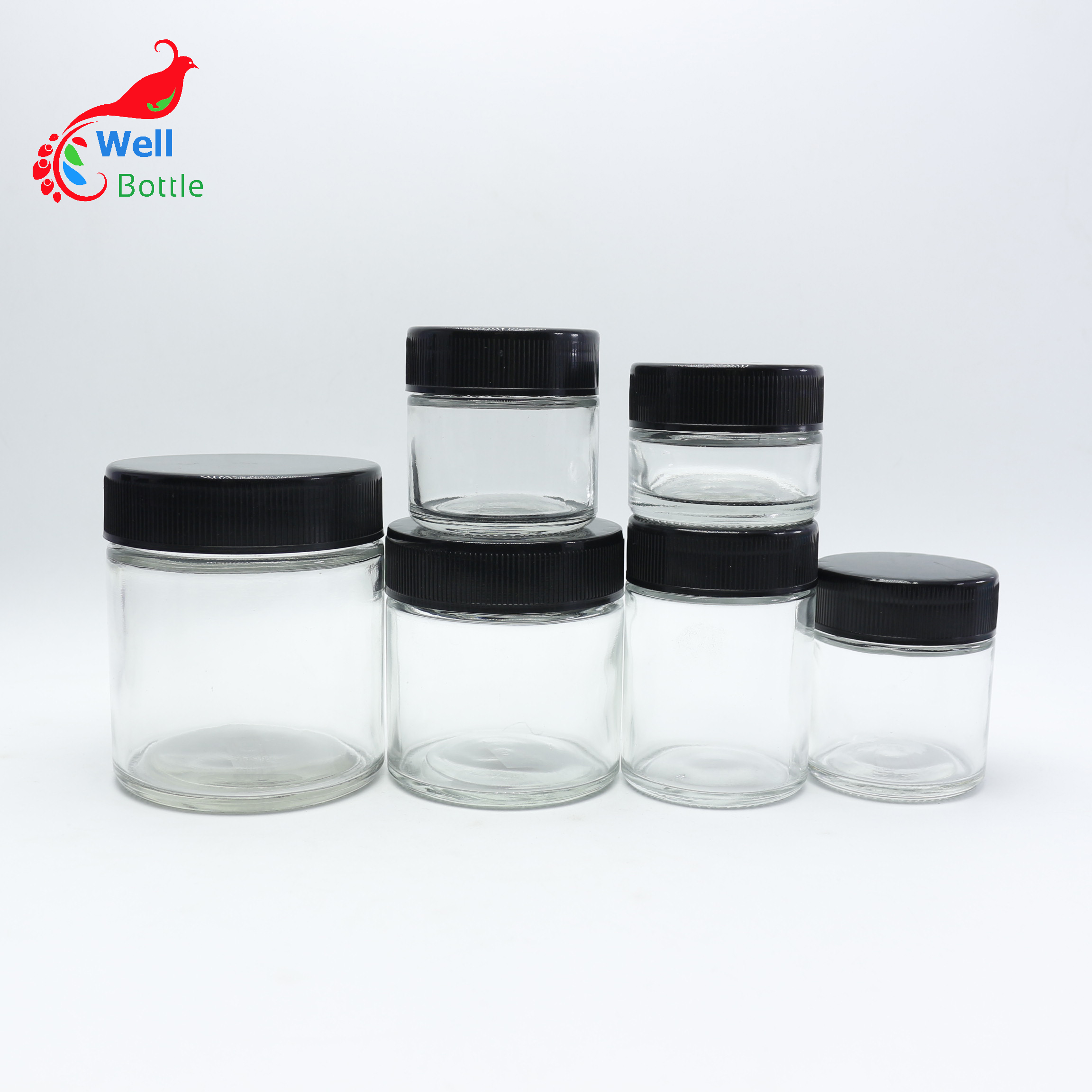 MINI luxury glass jars 5g cosmetic jar with child proof for CBD cream cosmetic CP-28E