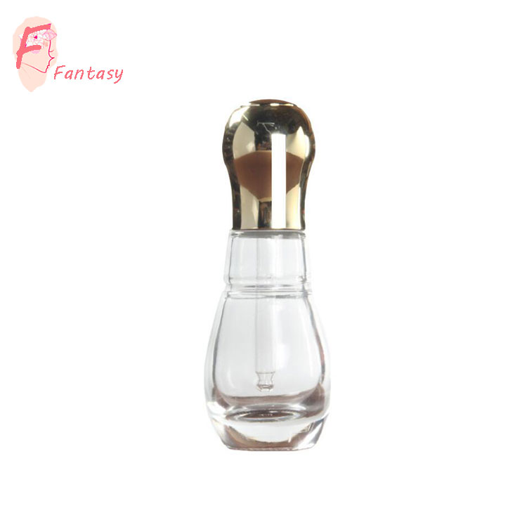 MOQ 300 luxury 30ml transparent essence oil glass bottle with aluminum press pipette dropper