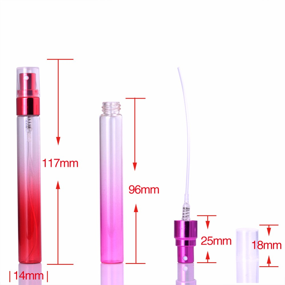 MUB 10ml Empty Gradient Color Glass Perfume Bottle Spray Portable Mini Refillable Bottle Refillable Atomizer Travel