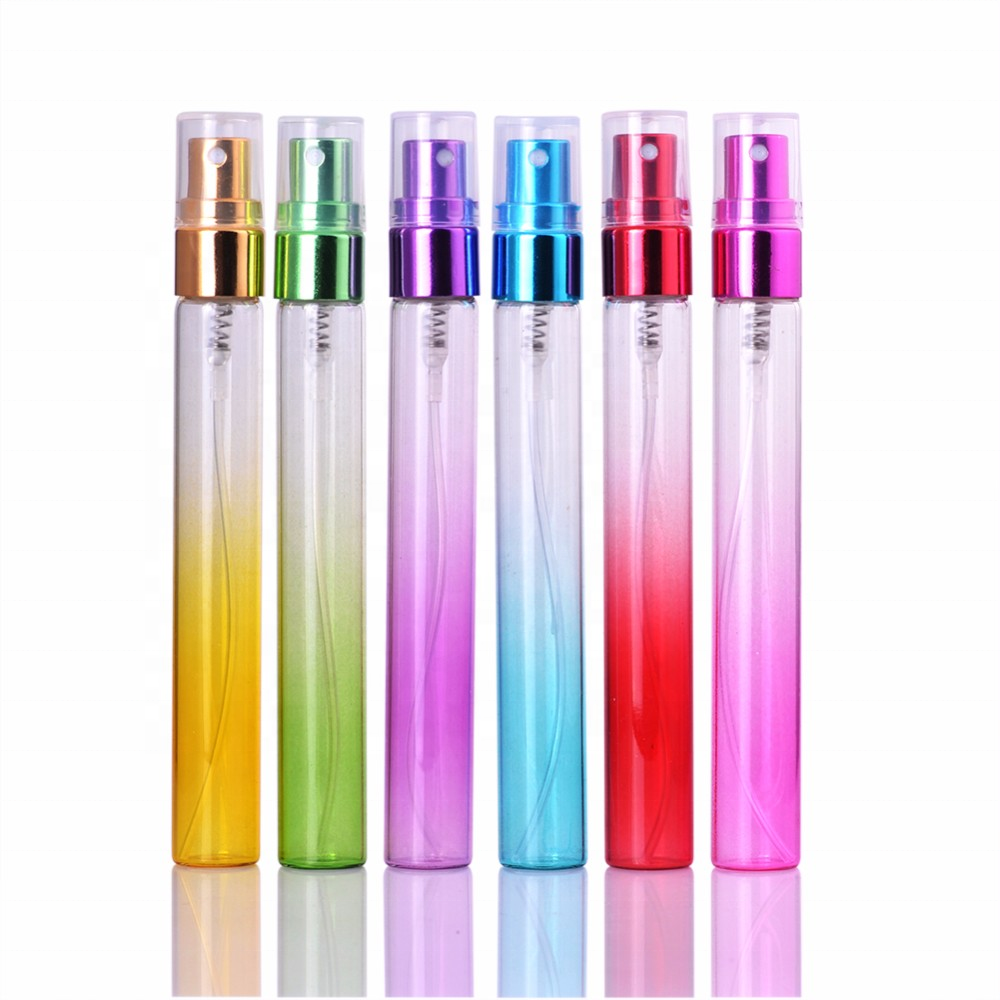 MUB 10ml Empty Gradient Color Glass Perfume Bottle Spray Portable Mini Refillable Bottle Refillable Atomizer Travel