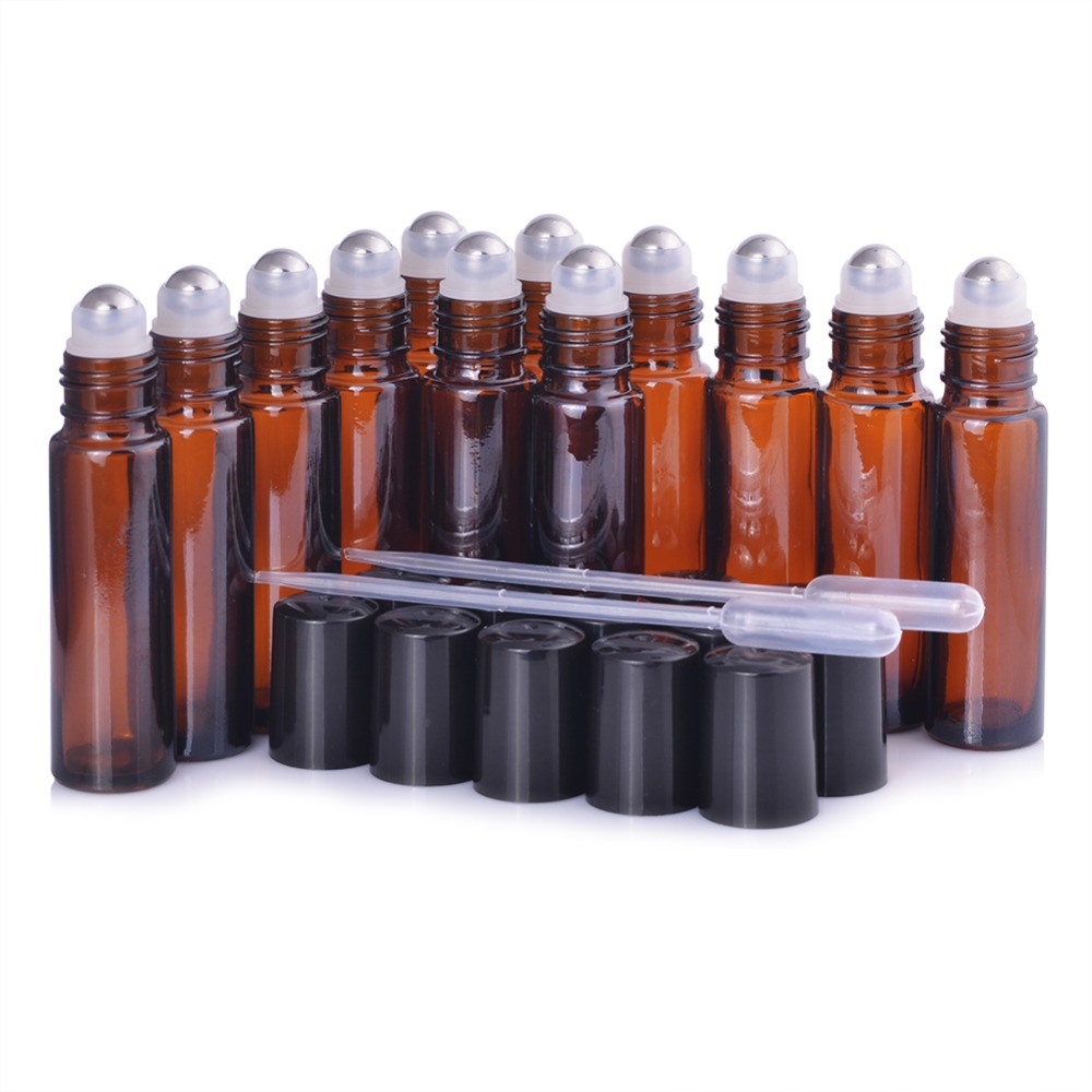 MUB 10ml roll on perfume bottle refillable amber roll on glass bottles for essential oil