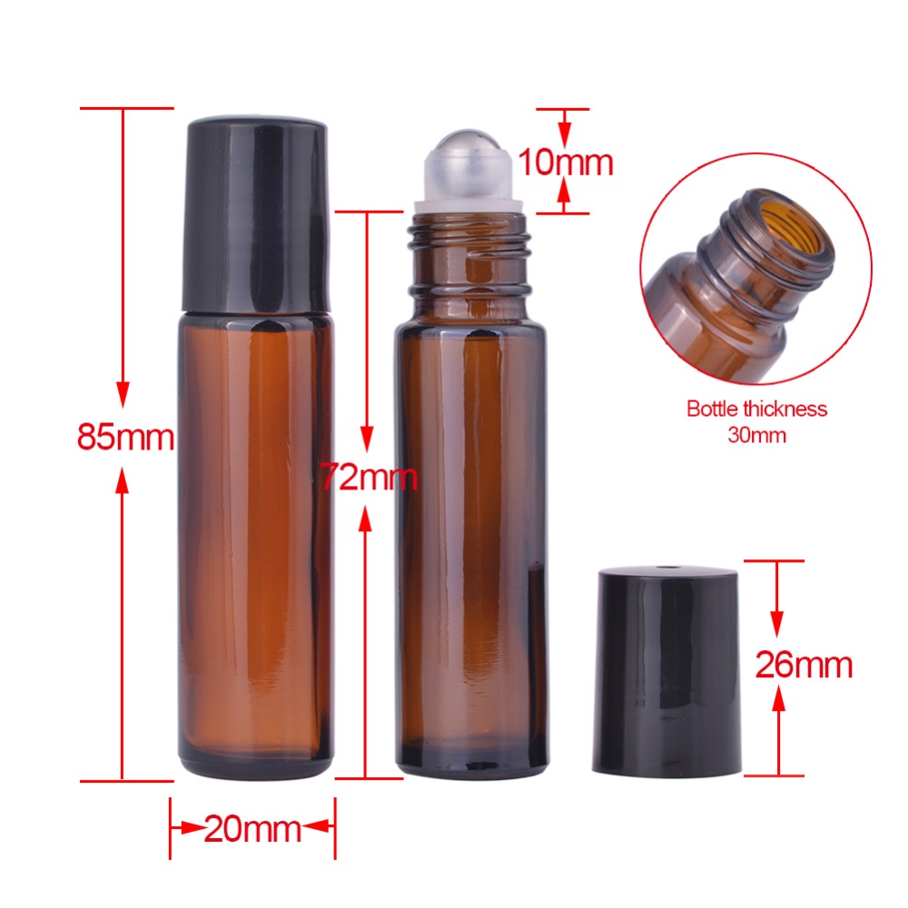 MUB 10ml roll on perfume bottle refillable amber roll on glass bottles for essential oil