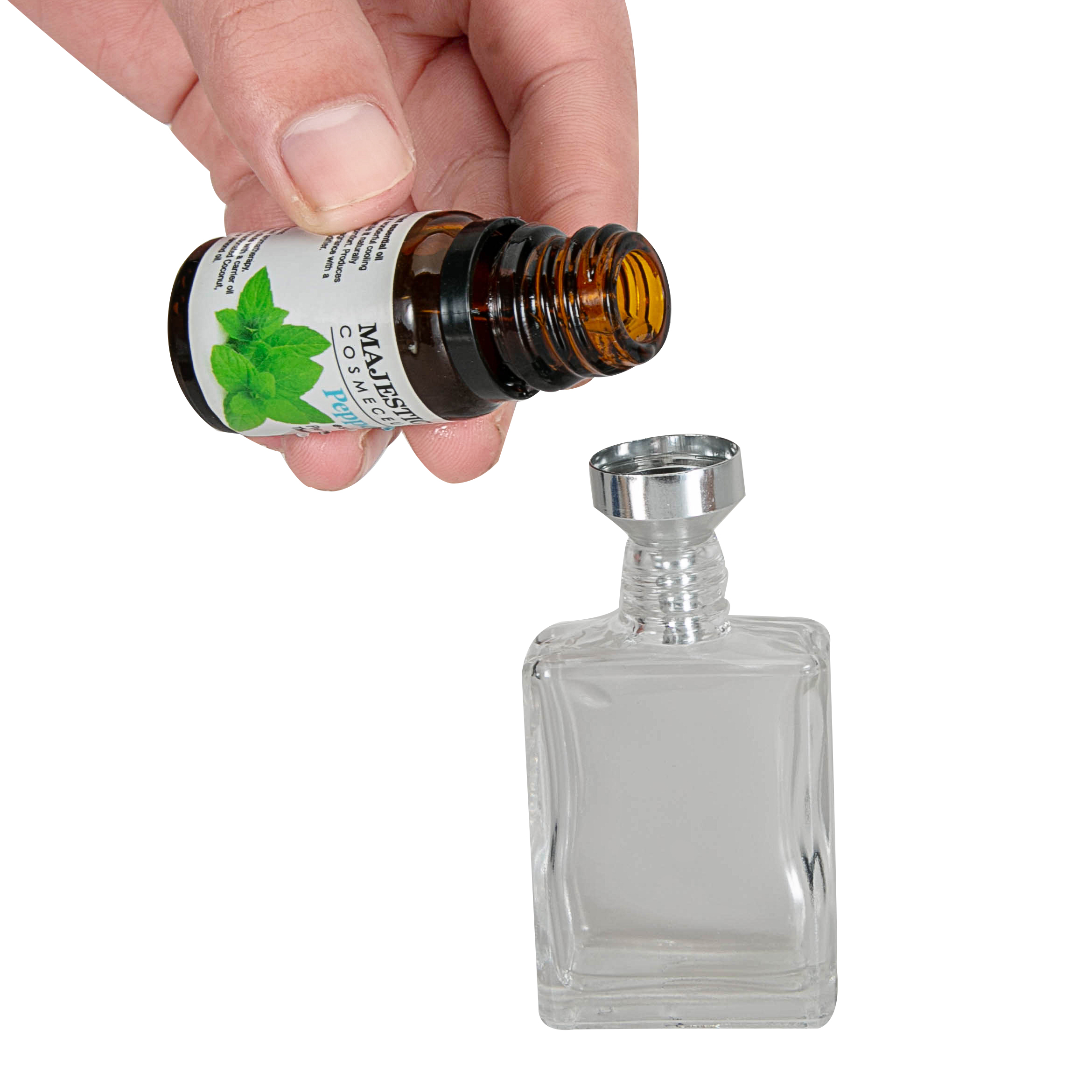 MUB 15ml Square Glass Essential Oil Bottle Empty Refillable Mini Glass Dropper Bottles With Glass Stick