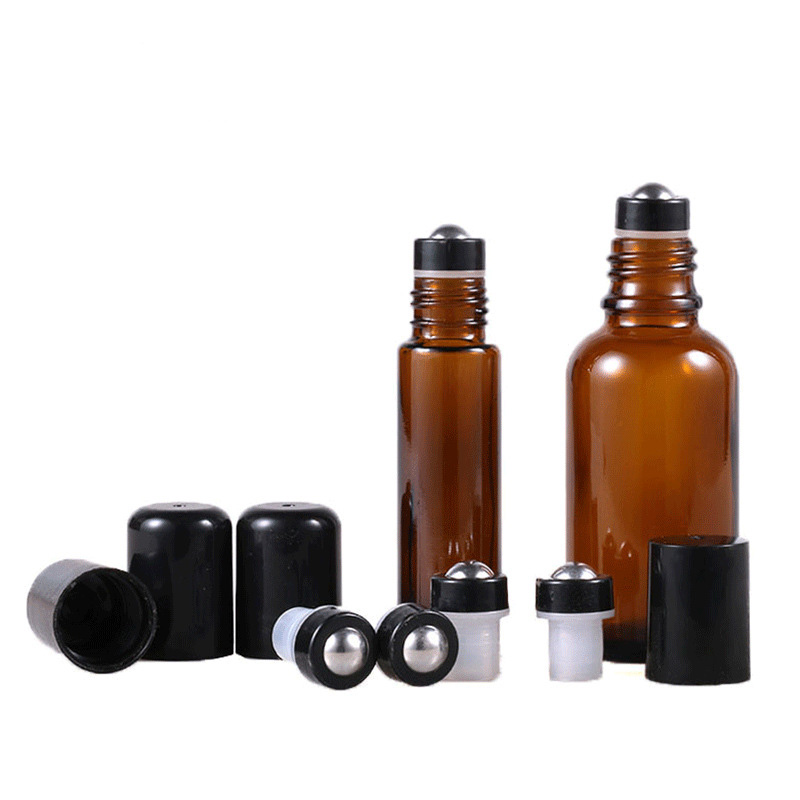 MUB 16mm / 18mm Transparent Plastic Roller Steel Roller Ball With Black Cover For Essential Oil Roll On Bottle