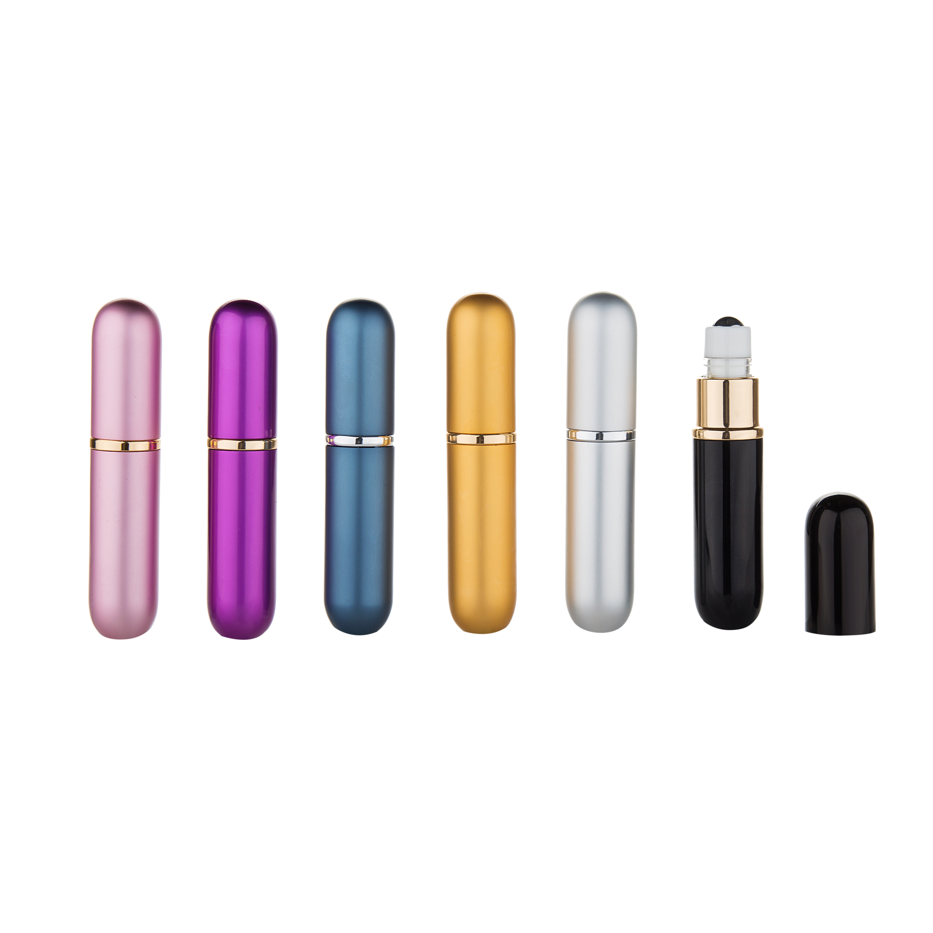 MUB 2019 newest design 5 ml aluminum roll on bottles wholesale, leakproof essential oil roller bottle