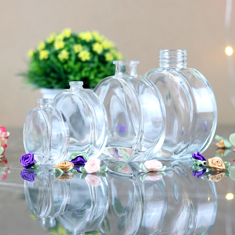 MUB 30ml flat round fragrance diffuser glass bedroom decoration perfume oil empty bottle