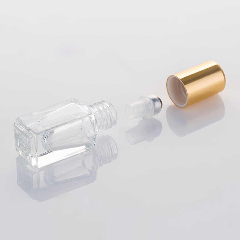 MUB 3ml empty glass Square Mini Portable Steel roller ball Bottle Refillable Roll on Bottle For Essential Oil cosmetic packaging