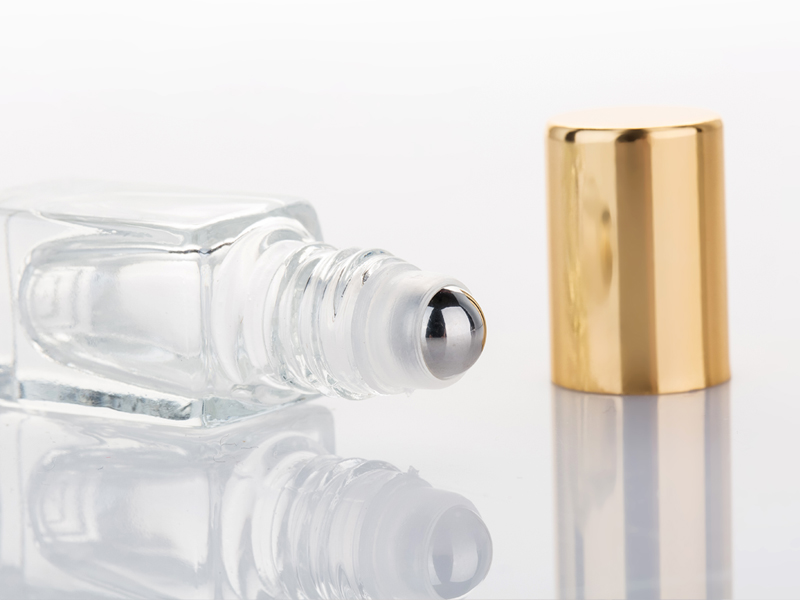 MUB 3ml empty glass Square Mini Portable Steel roller ball Bottle Refillable Roll on Bottle For Essential Oil cosmetic packaging