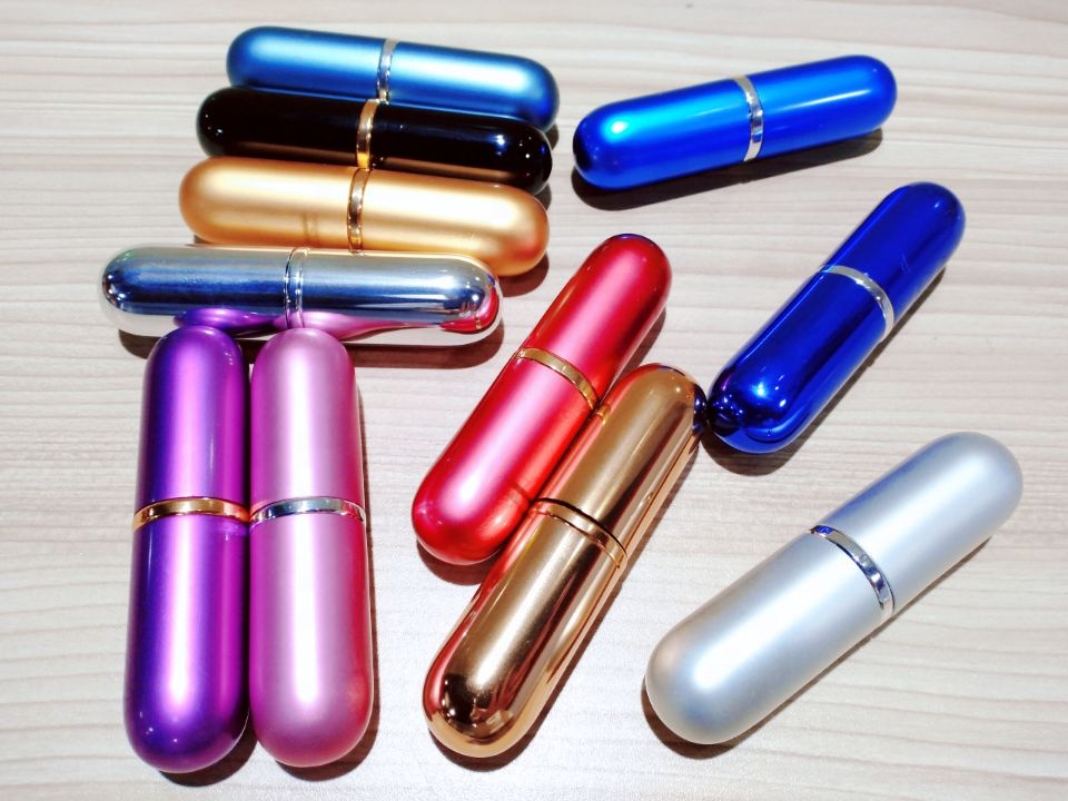 MUB 3ml hot selling portable mini size Double Round Aluminum perfume atomizer empty refillable perfume bottle