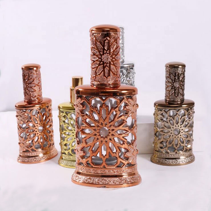 MUB 40ML Arabic style perfume oil bottle new design plastic shell inner glass spray bottle empty refillable perfume atomizer