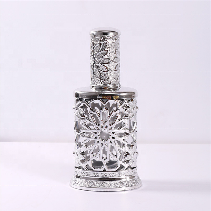 MUB 40ML Arabic style perfume oil bottle new design plastic shell inner glass spray bottle empty refillable perfume atomizer