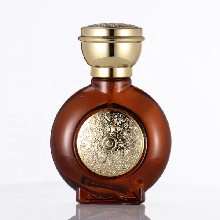 MUB 50ML Colorful Round shape glass perfume oil bottle empty refillable perfume atomizer cosmetic perfume container