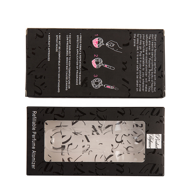 MUB 5ml Black Perfume Bottle Blister Card DIY Spray Atomizer Perfume Bottle Package Box Travel Perfume Bottle Package