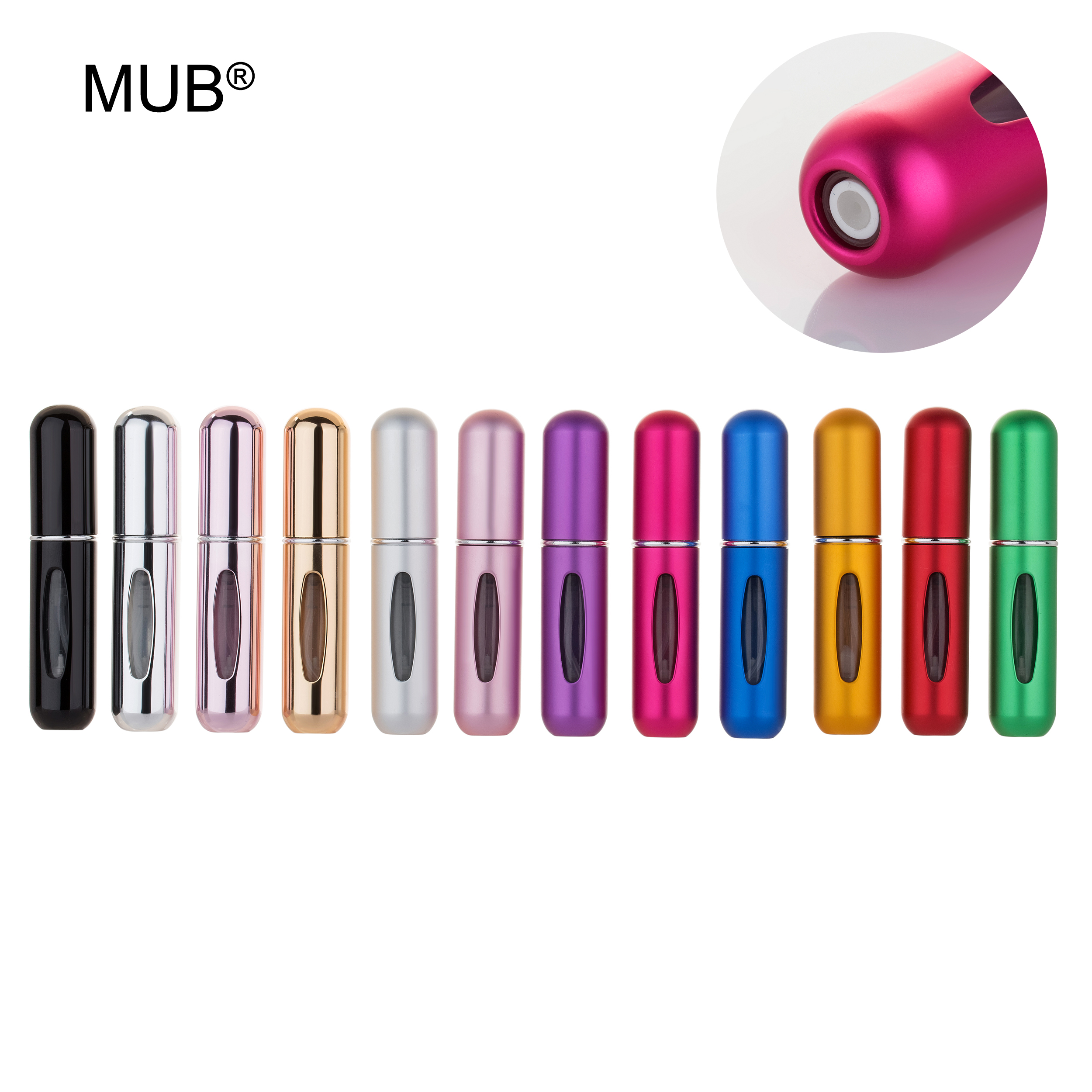 MUB 5ml Mini Perfume Atomizer Refillable Perfume Bottles Travel Sized Aluminum Perfume Atomizer Spray Bottle