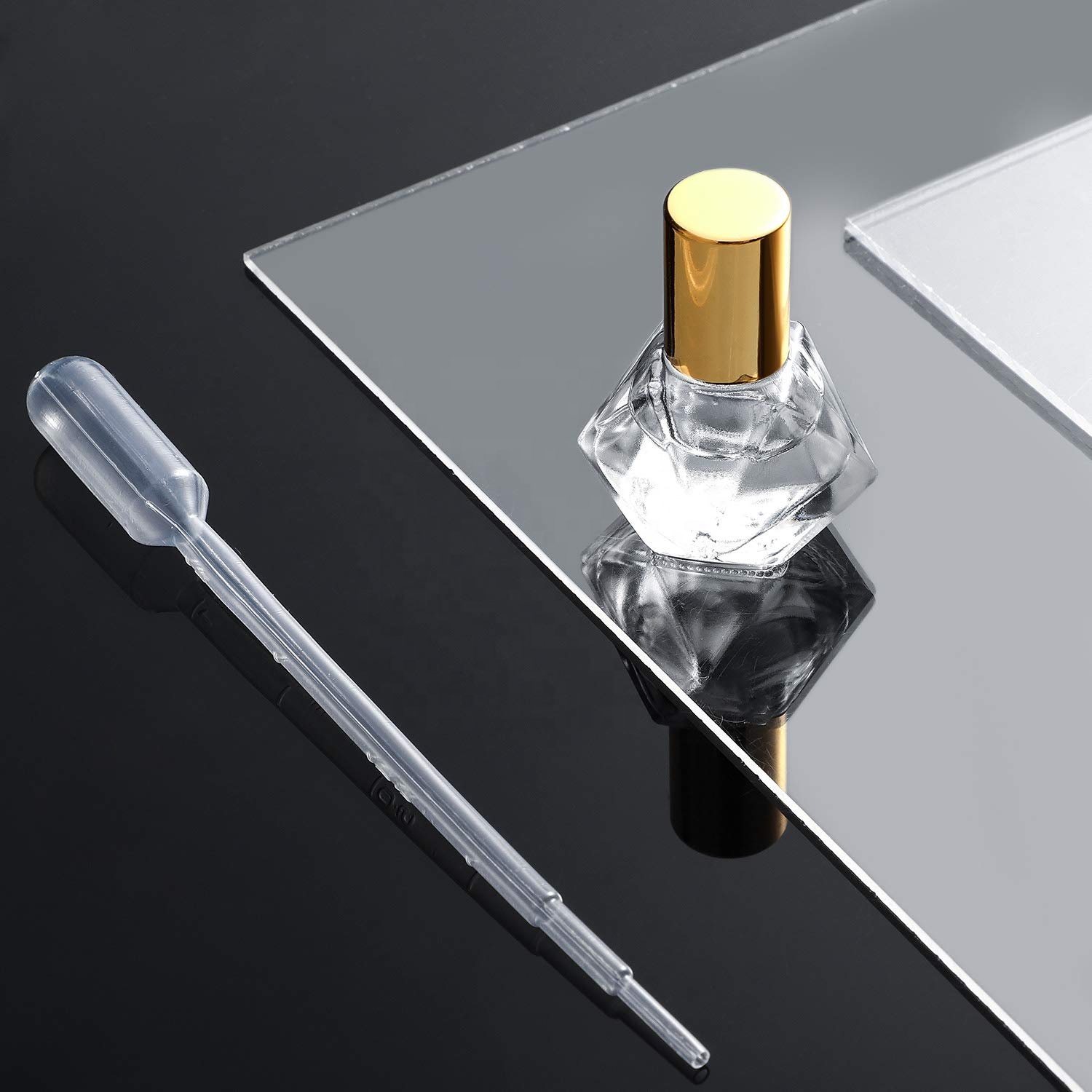 MUB 8ml Pentagram empty Transparent Glass Essential Oil Roller Bottles  with Metal Ball Perfumes Balms Sample Roller Bottle