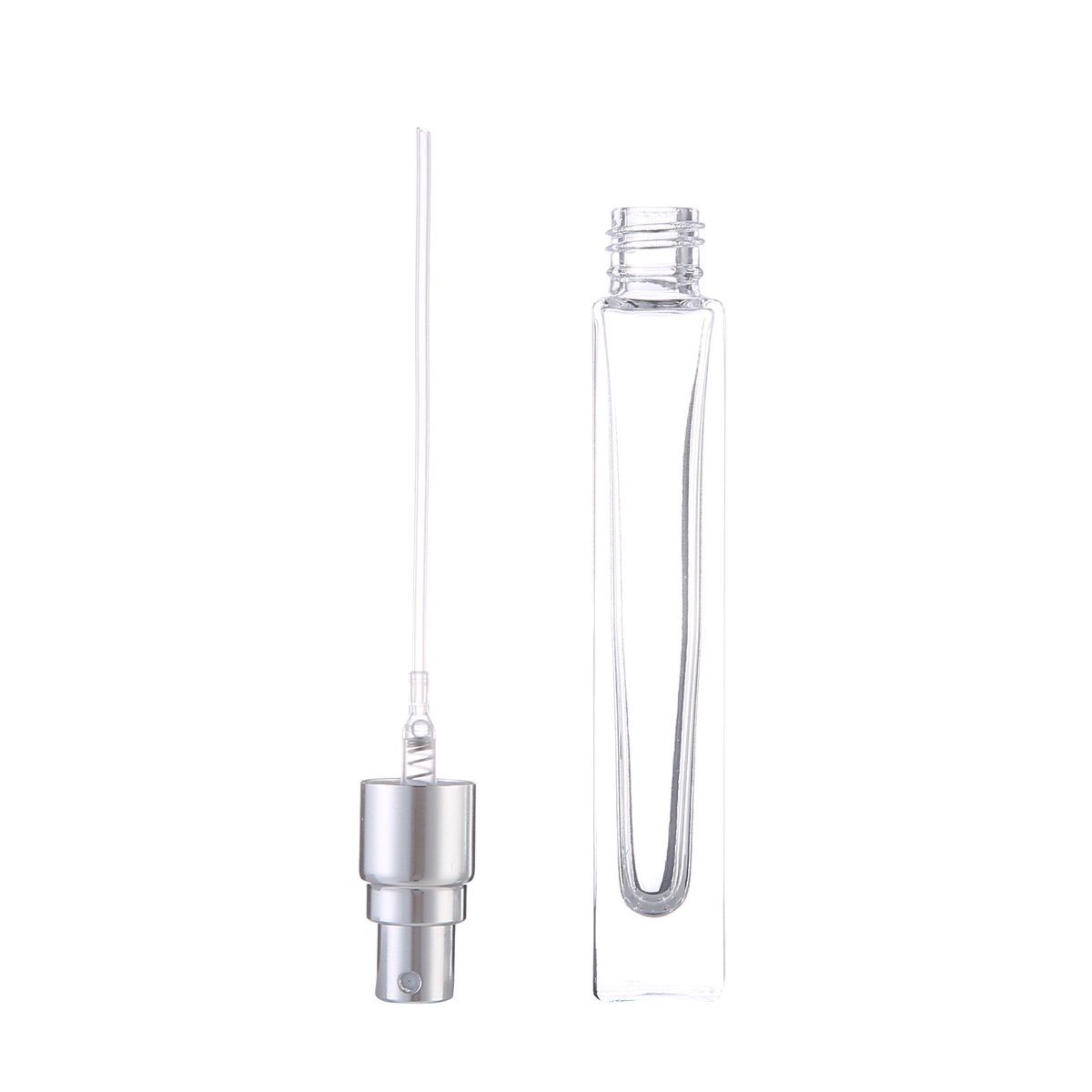 MUB High Quality 10ml Thick Bottom Round & Square Empty Clear Glass Spray Bottle Refillable Perfume Atomizer Bottle