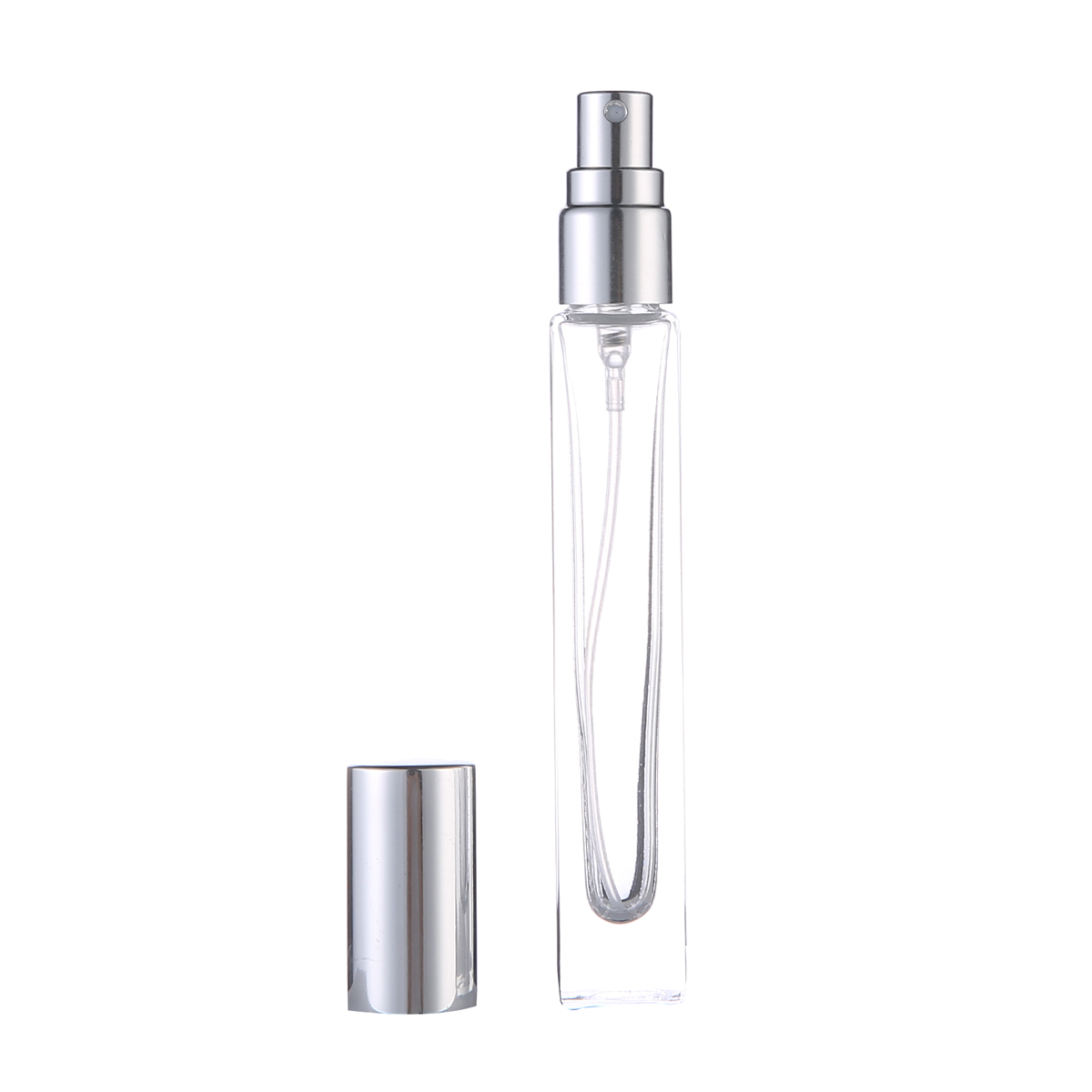 MUB High Quality 10ml Thick Bottom Round & Square Empty Clear Glass Spray Bottle Refillable Perfume Atomizer Bottle