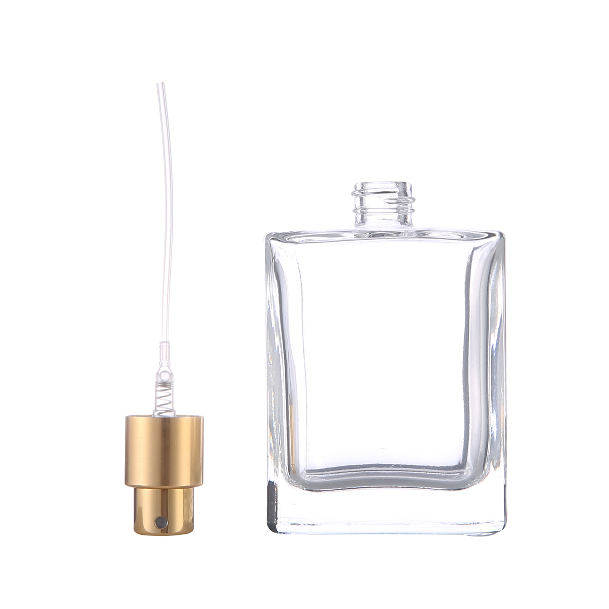 MUB Hot Selling Luxury 50ml Square Glass Spray Perfume Bottle Empty Refillable Glass Perfume Spray Atomizer Bottles