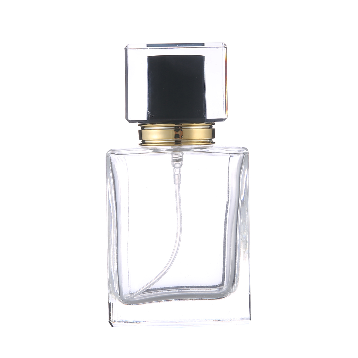 MUB Hot Selling Luxury 50ml Square Glass Spray Perfume Bottle Empty Refillable Glass Perfume Spray Atomizer Bottles
