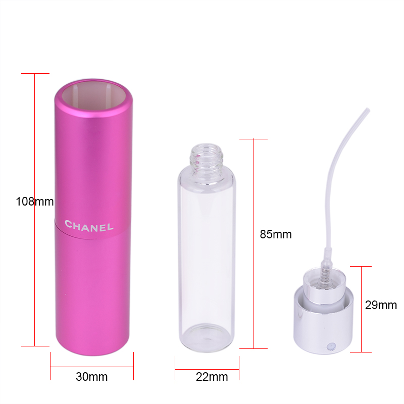 MUB Mini 8ML Twist Up Refillable Perfume Atomizer Empty Pocket Sized Aluminum Perfume Spray Bottles Wholesale