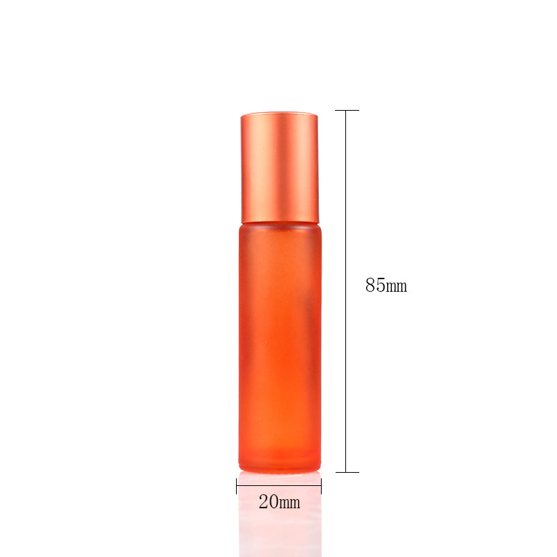 MUB Portable 10ml Perfume Bottle Colorful Frosted Empty Roll On Bottle Refillable Roller Bottle With Stainless Steel Roller Ball