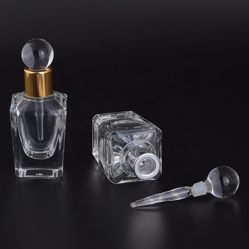 MUB Portable Mini Glass Dropping Bottles Square 15ml Personality Empty Essential Oils Perfume Bottle