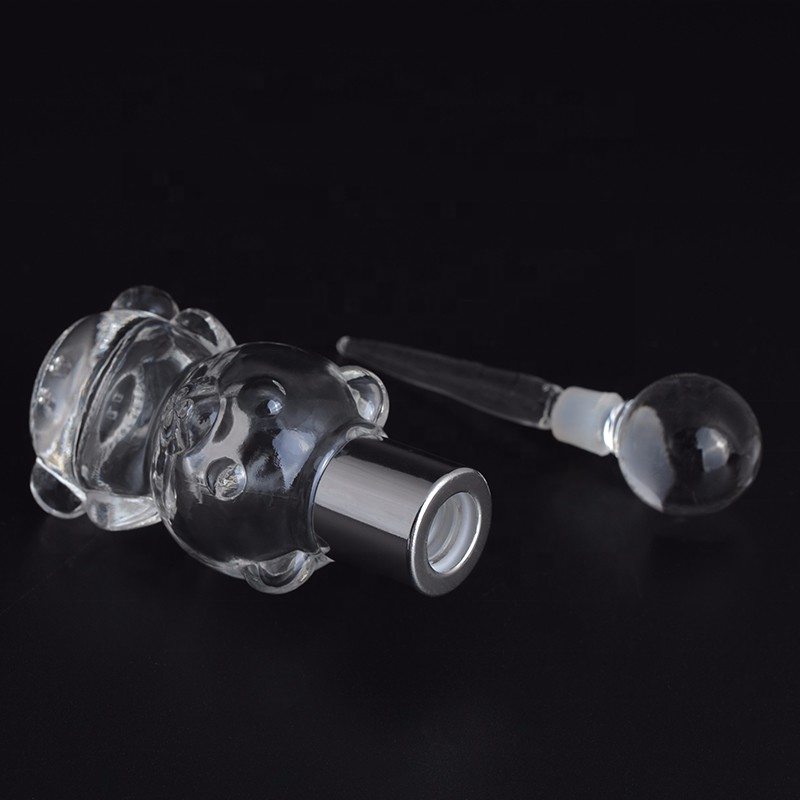 MUB - Stylish Transparent Small Bear 8ml Glass Refillable Bottle Drop Lovely Bear Empty Travel Perfume Bottles With Aluminum Cap