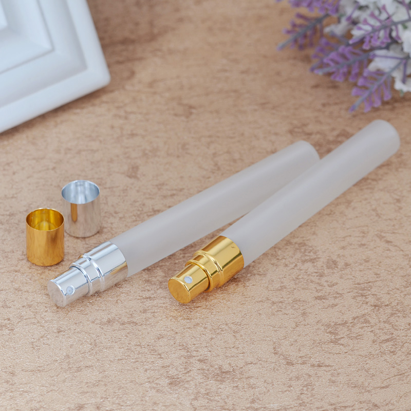 MUB gold and silver aluminum spray, travel 10 ml glass bottle with frost