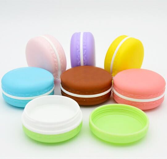 Macarons Cookie style colorful mini cosmetic packing blue pink purple 5g 10g plastic cream jar plastic for eye cream