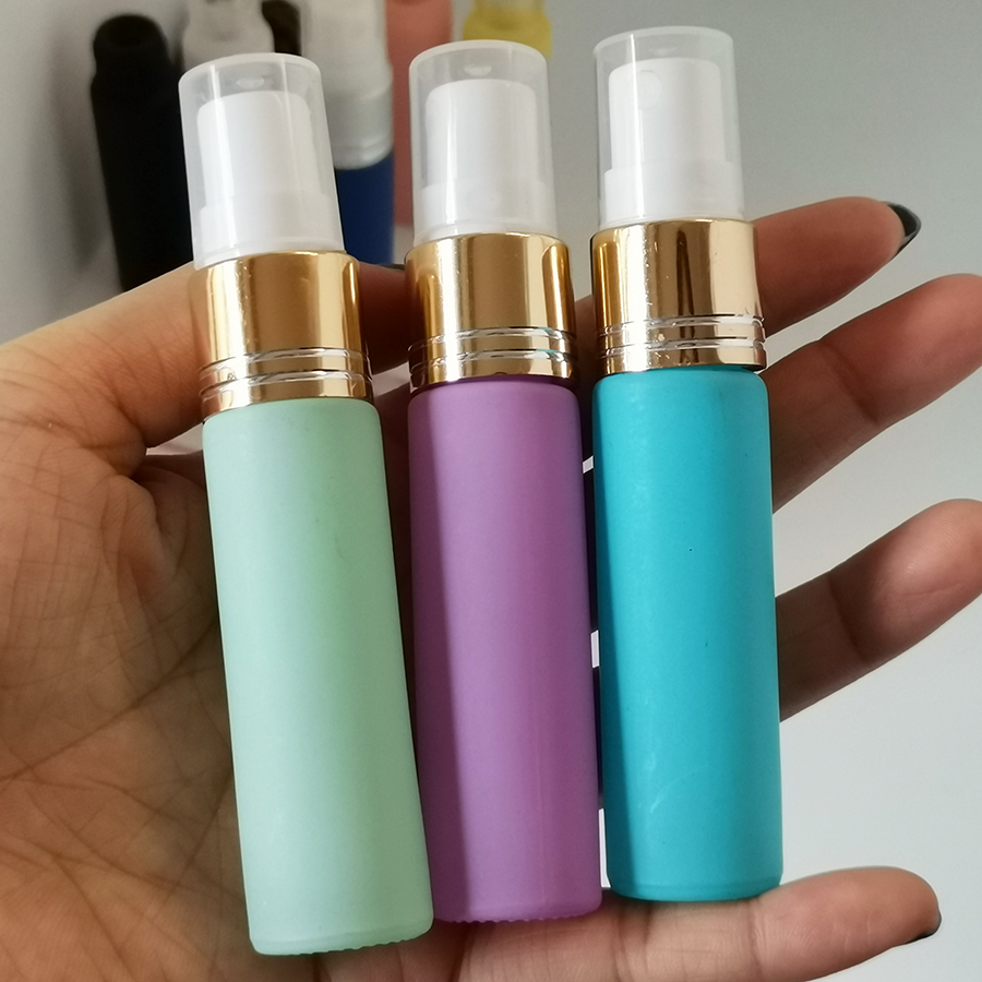 Macaroon Collection 10ml matte white blue pink glass spray bottle with sprayer