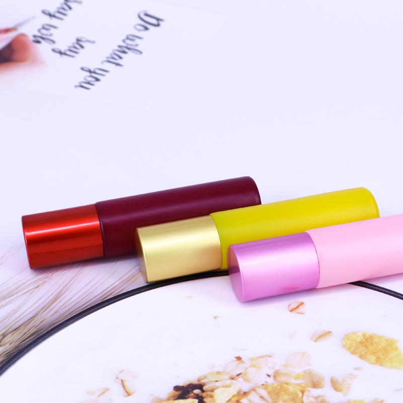 Macaroon Floral 10ml Roller Glass Bottle Refillable Essential Oil perfume Roll on Bottle with Gemstone Roller and White Cap