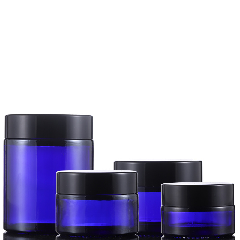 Made In China 20g 30g 50g 100g Cosmetic Jar New Blue Glass Cream Bottle Jar  Blue Glass Mask Eye Cream Cosmetic Jar