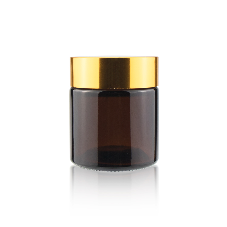 Made in China 5ml 10ml 20ml 30ml 50ml 2oz frosted amber glass cosmetic packaging jar with lid