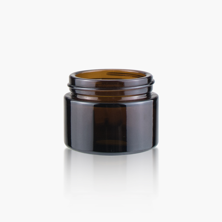 Made in China 5ml 10ml 20ml 30ml 50ml 2oz frosted amber glass cosmetic packaging jar with lid