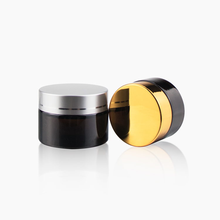 Made in China 5ml 10ml 20ml 30ml 50ml 2oz frosted amber glass cosmetic packaging jar with lid