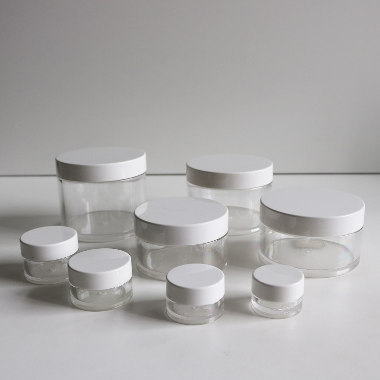 Made in China Thick Wall Cosmetic Packaging 150g Nail Powder Jar, Clear PETG Jar