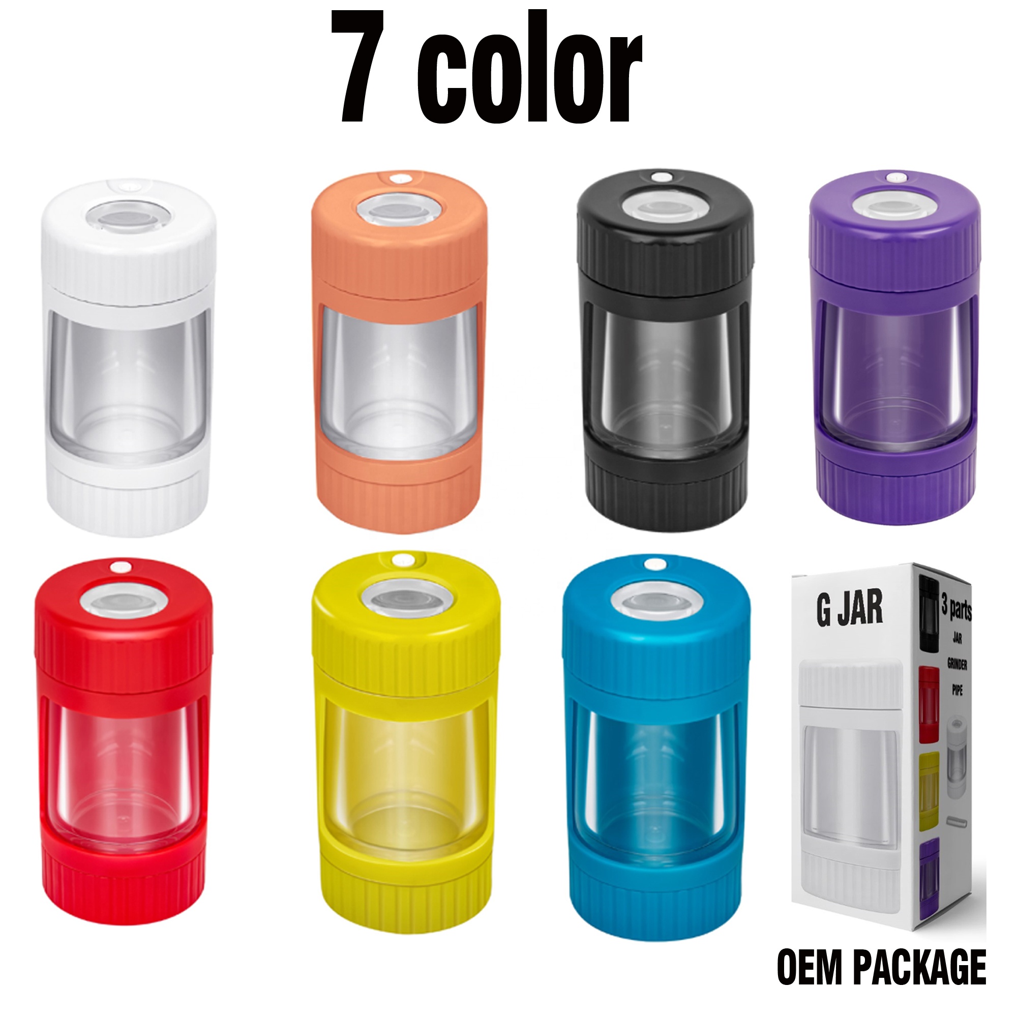 Mag Jar Magnifying LED Jar LED Herb Stash Box Weed Viewing Container Box Buds Storage for Smoke Shop Dispensary