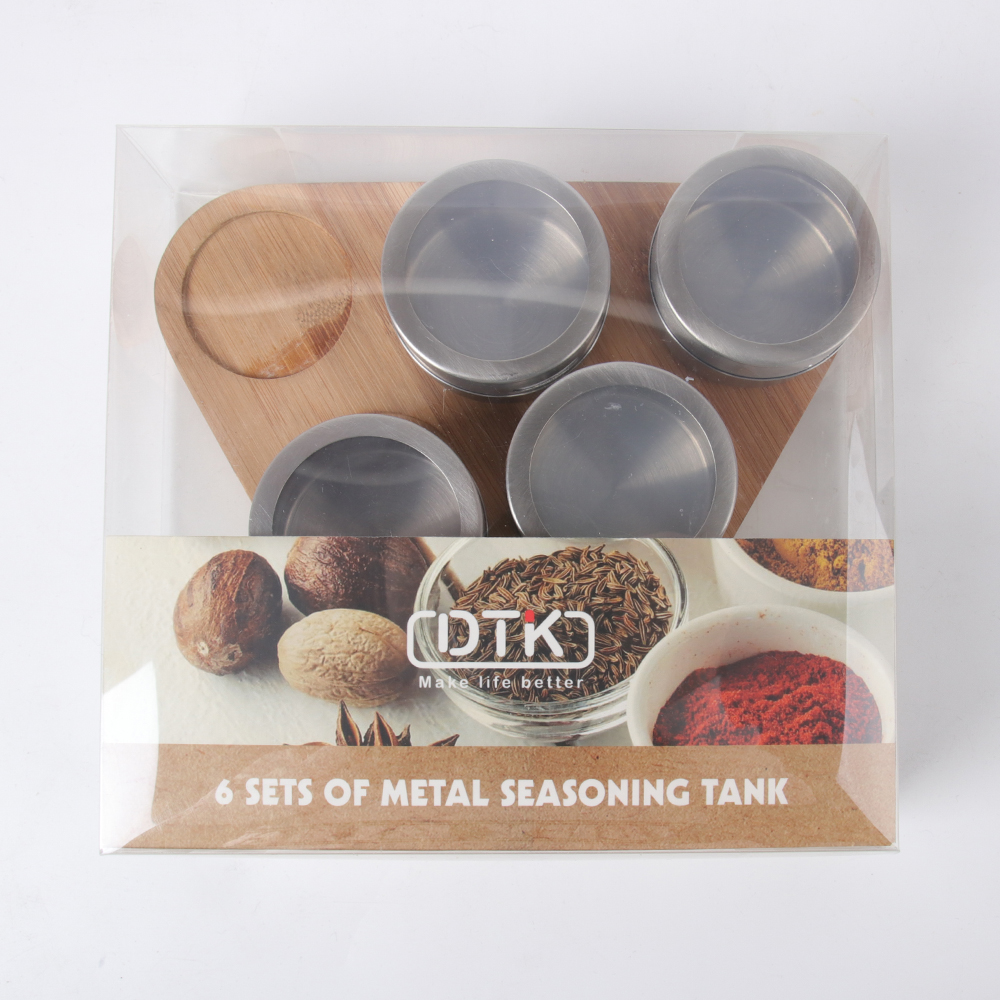 Magnetic Storage Tins Spice Jars Stainless Steel Racks Set for Salt Pepper Kitchen Gift Promotion