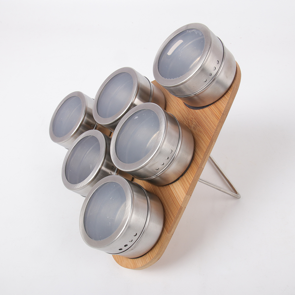 Magnetic Storage Tins Spice Jars Stainless Steel Racks Set for Salt Pepper Kitchen Gift Promotion