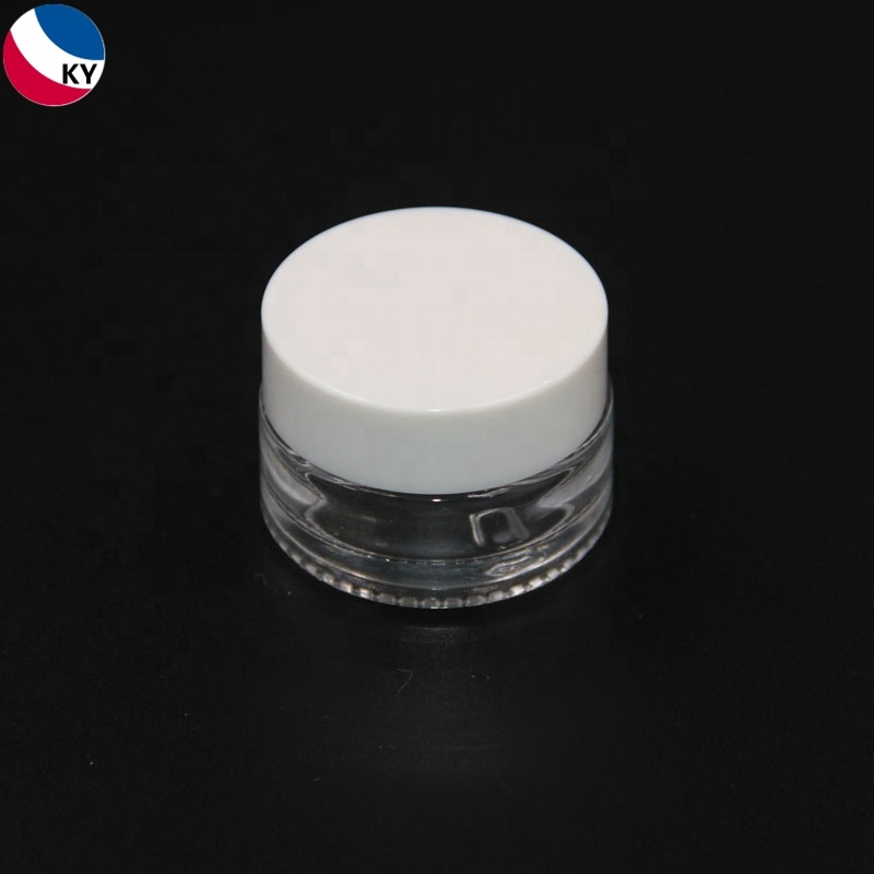 Makeup Lip Balm 15ml Jars Glass Cosmetic Jar Clear Frosted 20G White Lid Skin Care Cream