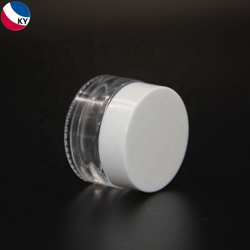 Makeup Lip Balm 15ml Jars Glass Cosmetic Jar Clear Frosted 20G White Lid Skin Care Cream