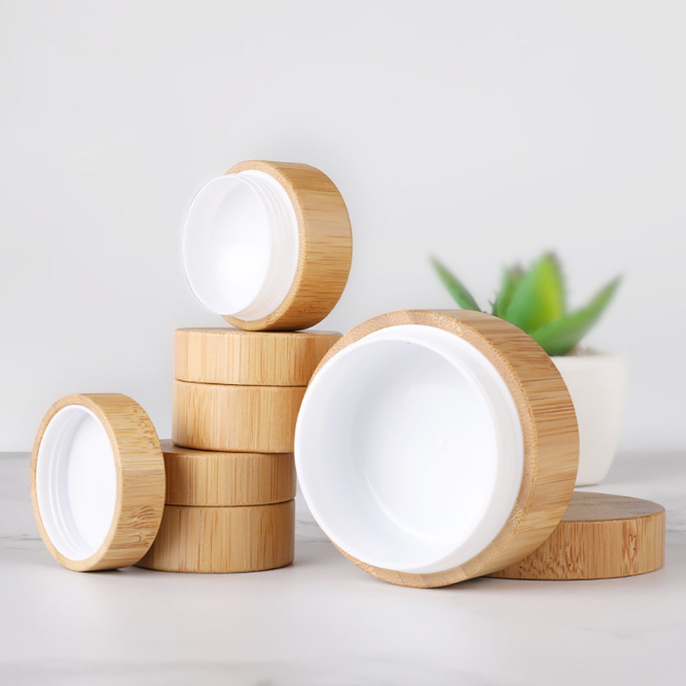 Makeup eco- friendly solid bamboo 3g 5g 10g 30g 50g hand cream wooden pp cosmetic jar seal
