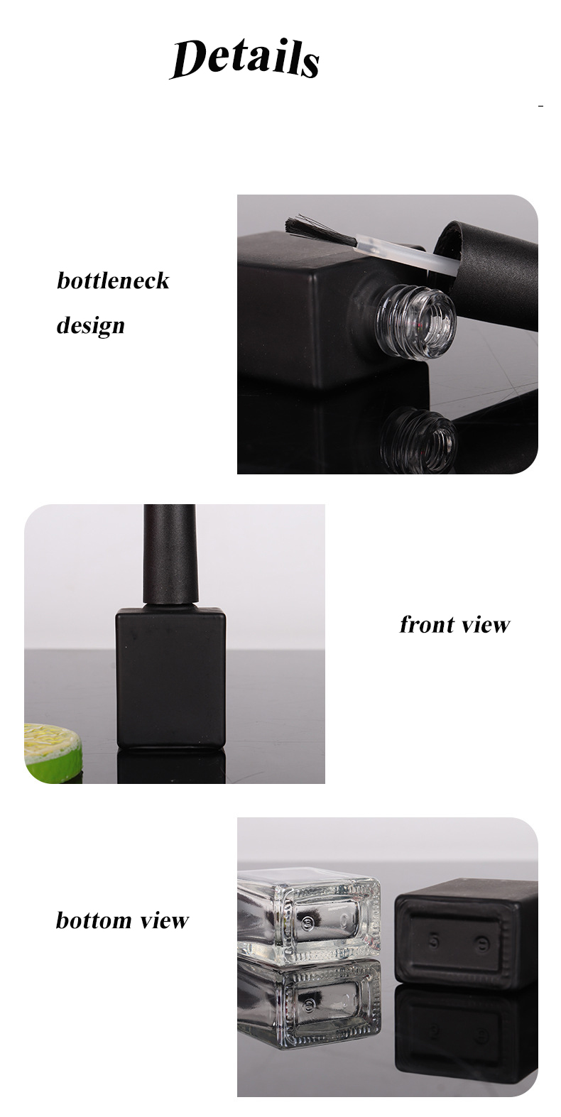 Manufactory 15ml 10ml Nail Varnish bottle Glass Nail Polish Bottle