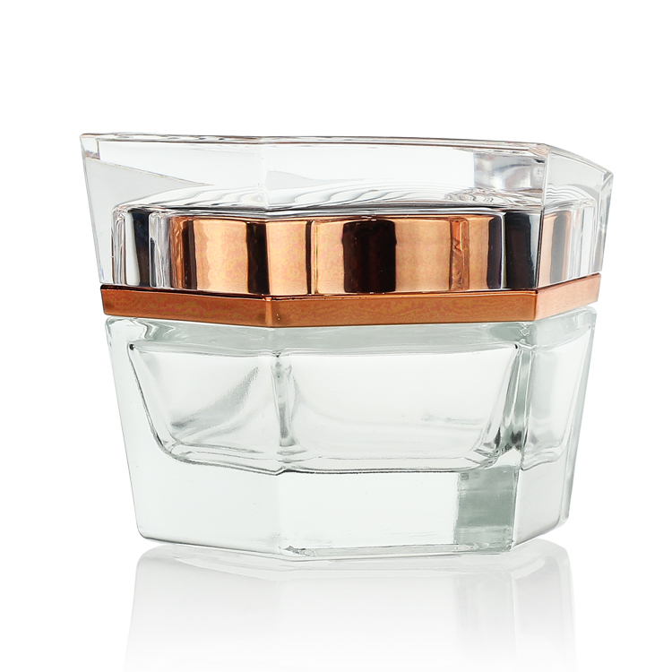 Manufactory Transparent skincare jars 30g cream jar glass cosmetic jar with acrylic cap and cover