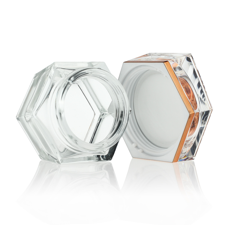 Manufactory Transparent skincare jars 30g cream jar glass cosmetic jar with acrylic cap and cover