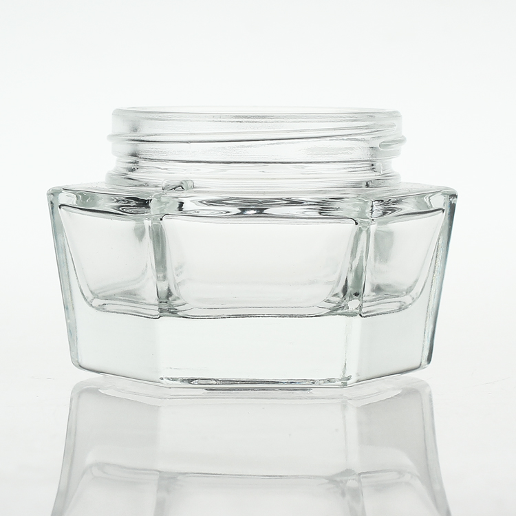 Manufactory Transparent skincare jars 30g cream jar glass cosmetic jar with acrylic cap and cover
