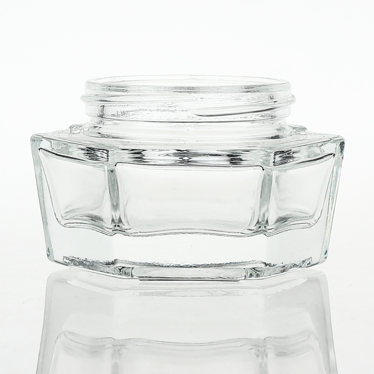 Manufactory Transparent skincare jars 50g glass square cosmetic jar with acrylic cap and cover